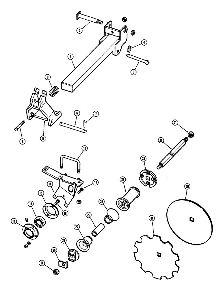 Схема запчастей Case IH F21H - (146) - 5 BLADE WING GANG, FRONT RIGHT, 9 INCH SPACING, F21H, F21H-9-234 & F21H-0-242 