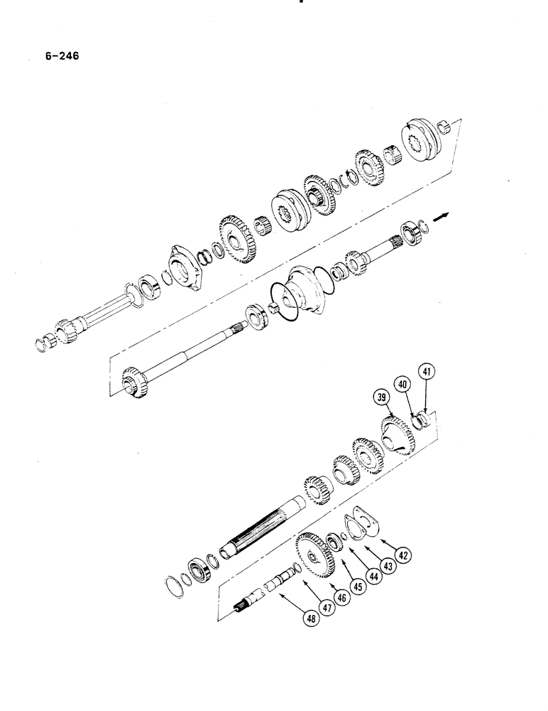 Схема запчастей Case IH 485 - (6-246) - SPEED TRANSMISSION, IN CLUTCH HOUSING (CONTD) (06) - POWER TRAIN