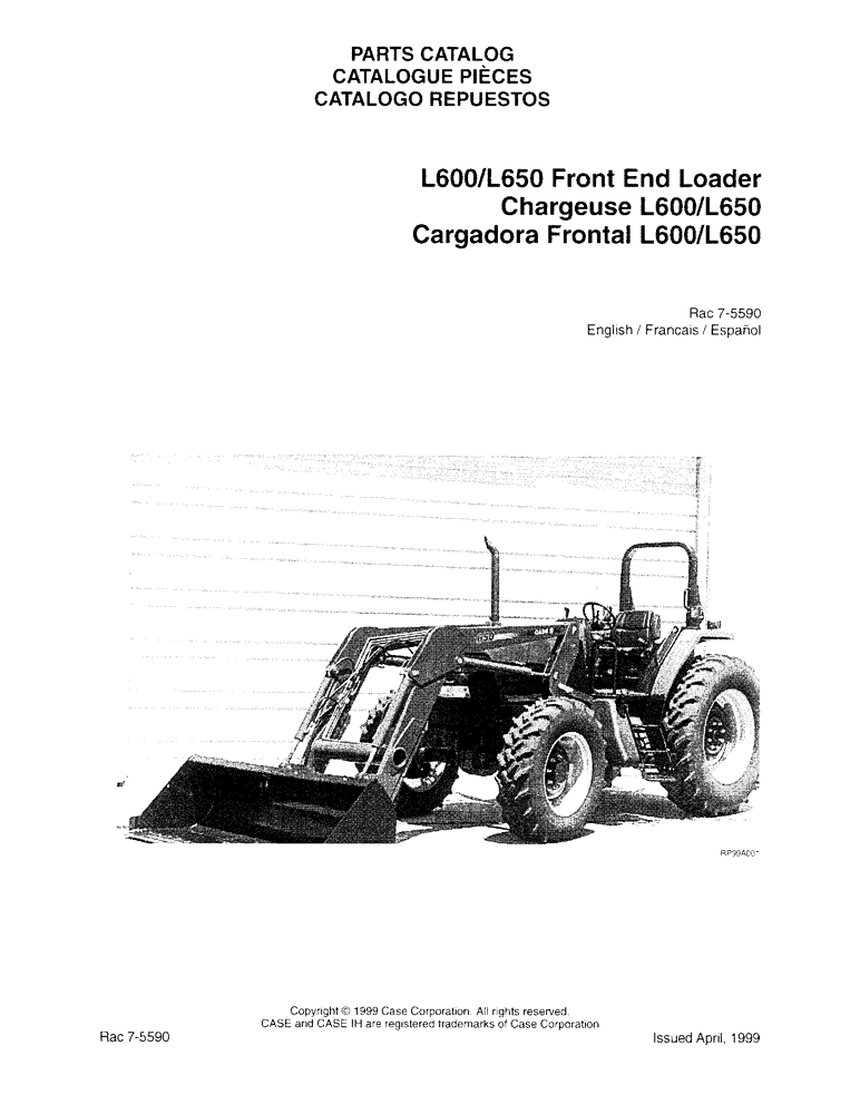 Схема запчастей Case IH L650 - (1) - L600/L650 FRONT END LOADER (00) - PICTORIAL INDEX