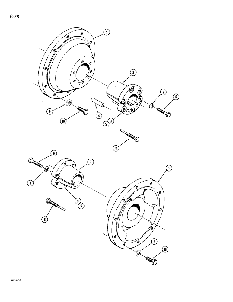 Схема запчастей Case IH 9230 - (6-078) - WHEEL HUBS, K593 BAR AXLES (06) - POWER TRAIN