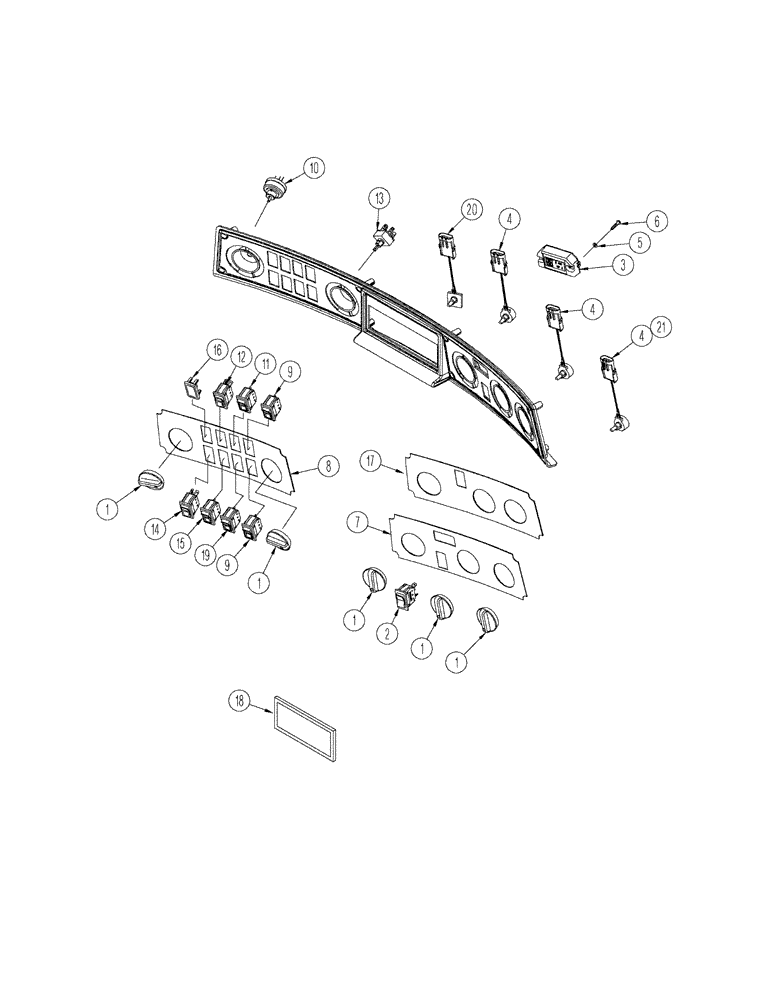 Схема запчастей Case IH STX275 - (04-16) - CONTROL PANEL COMPONENTS, BSN JEE0106701 (04) - ELECTRICAL SYSTEMS