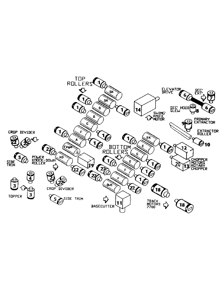 Схема запчастей Case IH 7700 - (B00-04) - HYDRAULICS, MOTORS, 7700 Hydraulic Components & Circuits