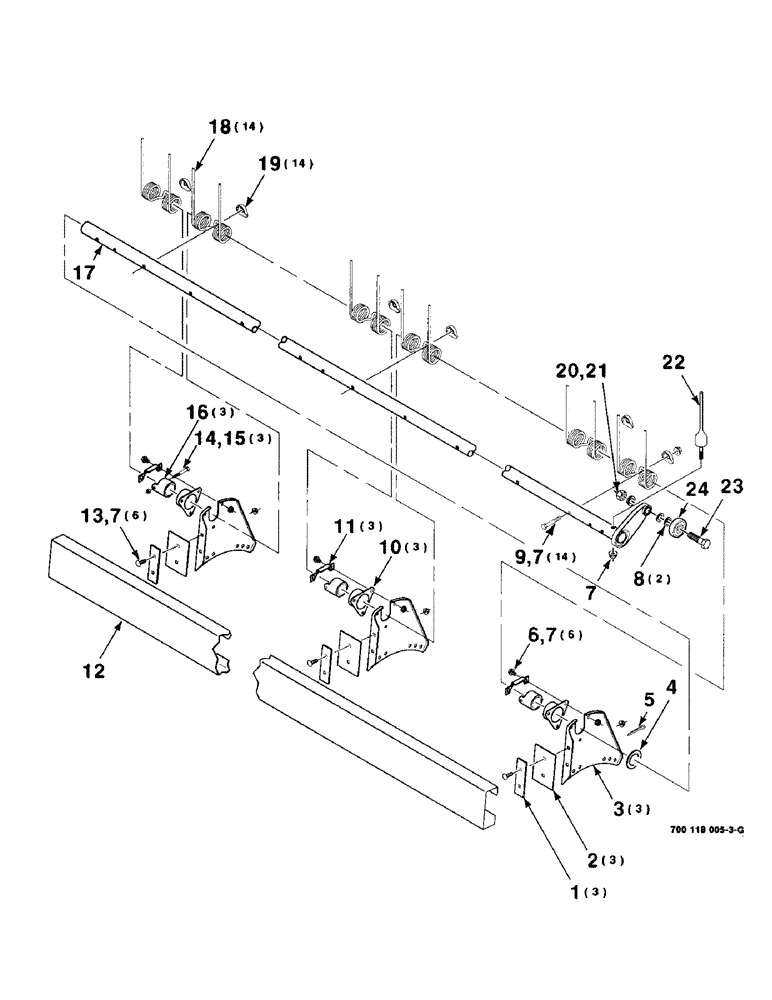 Схема запчастей Case IH 8340 - (6-08) - REEL BAT & TINE ASEMBLY, TINE TUBE ASSEMBLY "B" (58) - ATTACHMENTS/HEADERS