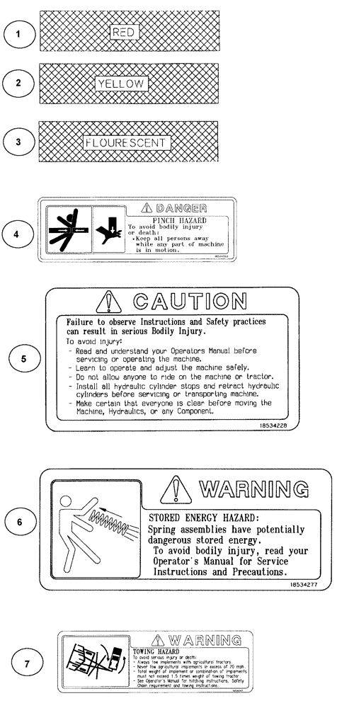 Схема запчастей Case IH 6750 - (90.108.03.01) - WARNING DECALS (09) - CHASSIS/ATTACHMENTS
