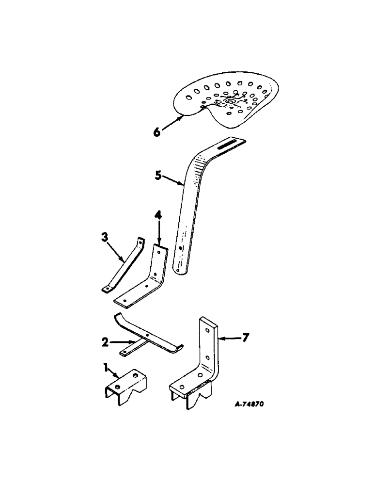 Схема запчастей Case IH 188 - (C-23[A]) - SEAT ATTACHMENT FOR REAR-MOUNTED 2-1/4 OR 2-1/2 IN. SQ TOOL BAR 