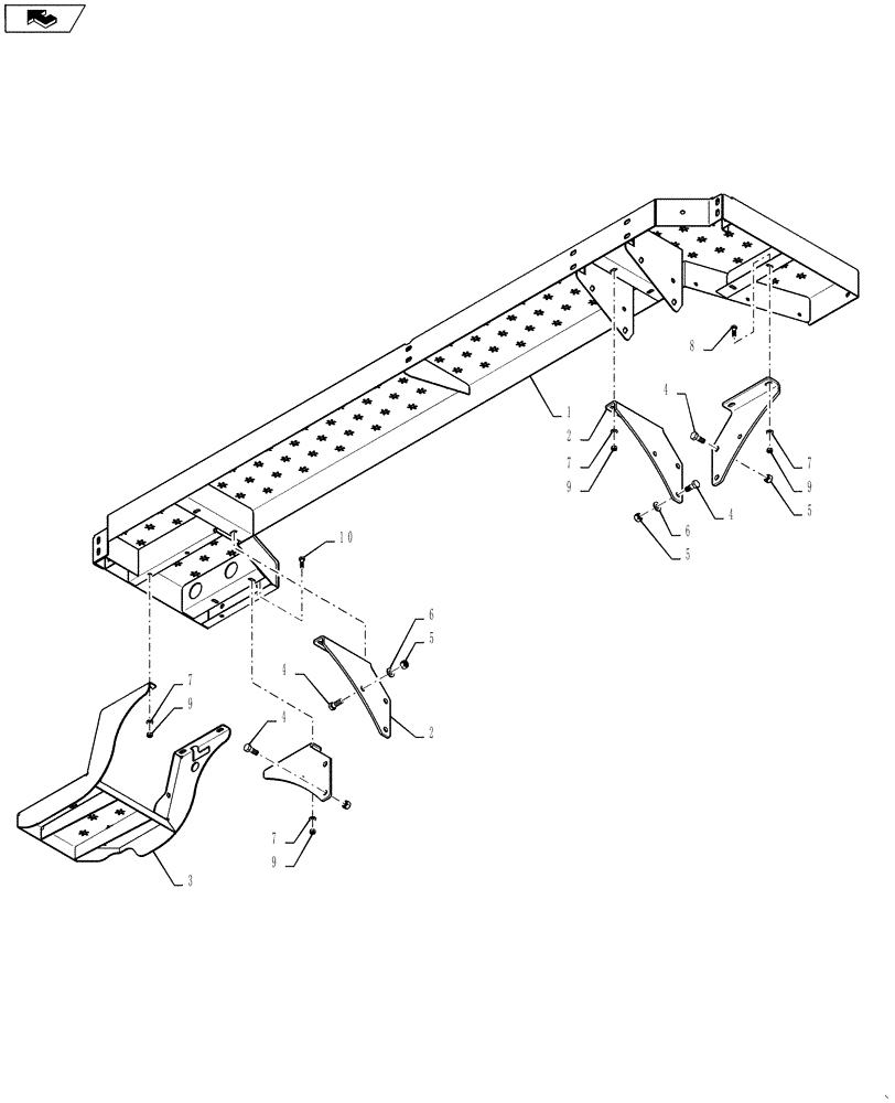 Схема запчастей Case IH 4420 - (04-028) - WALKWAY & HANDRAIL GROUP, MID Suspension & Frame