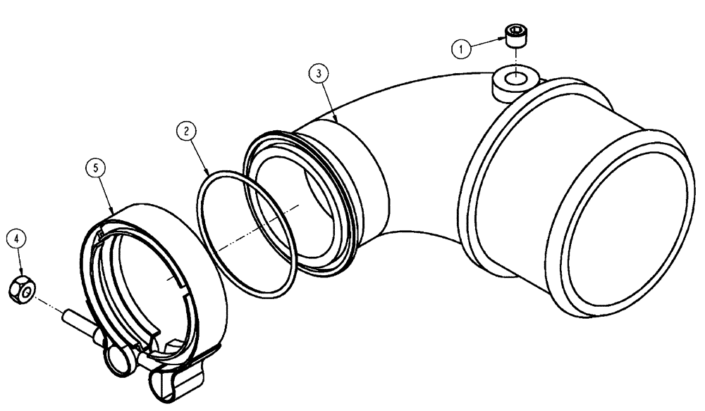 Схема запчастей Case IH FLX4010 - (02-012) - TURBO ELBOW GROUP (01) - ENGINE