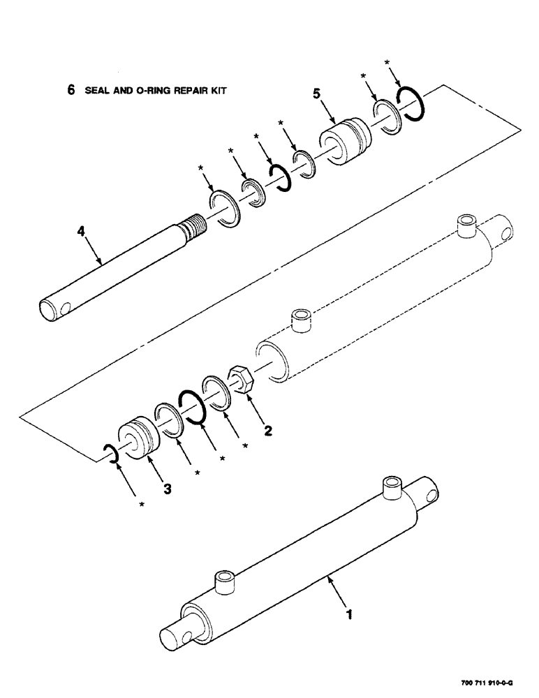 Схема запчастей Case IH RS551 - (8-20) - HYDRAULIC CYLINDER ASSEMBLY, CLUTCH, 700711910 HYDRAULIC CYLINDER ASSEMBLY COMPLETE (07) - HYDRAULICS