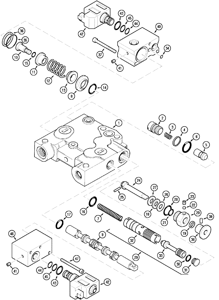 Схема запчастей Case IH MX150 - (08-36) - REMOTE VALVE ASSEMBLY (35) - HYDRAULIC SYSTEMS