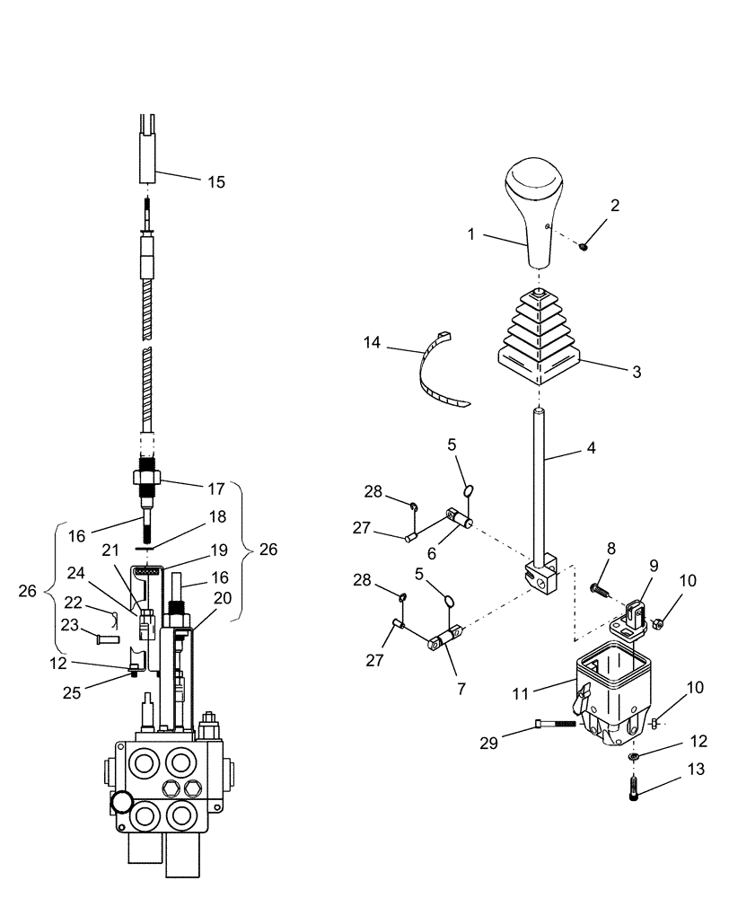 Схема запчастей Case IH LX146 - (011) - JOYSTICK & CABLE HARNESS (55) - ELECTRICAL SYSTEMS
