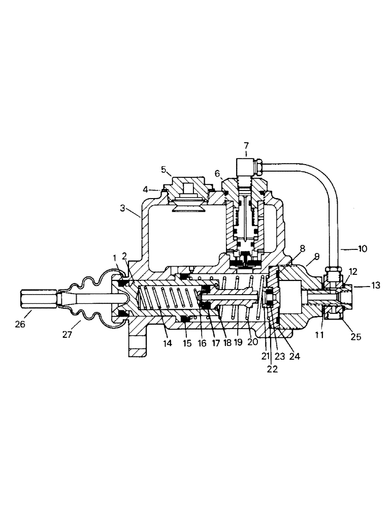 Схема запчастей Case IH PT225 - (05-7) - MASTER CYLINDER, WITH CALIPER STYLE BRAKES, AFTER FEB 82 (5.1) - BRAKES