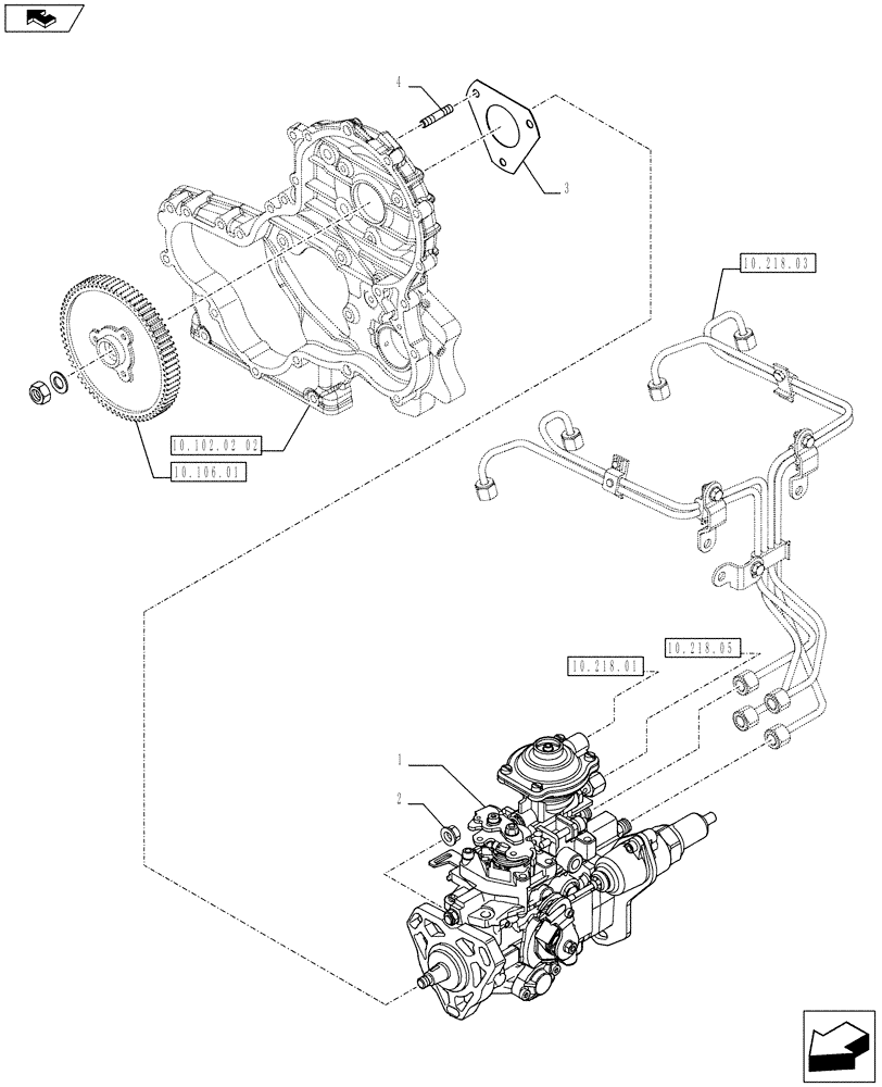 Схема запчастей Case IH F5AE9454L A002 - (10.246.01) - FUEL INJECTION PUMP (10) - ENGINE