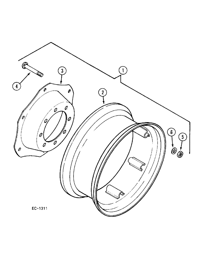 Схема запчастей Case IH 248 - (5-348) - FRONT WHEELS - 4 WHEEL DRIVE TRACTOR,485, 585: 18001- (06) - POWER TRAIN