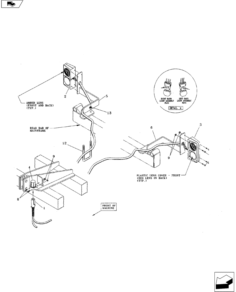 Схема запчастей Case IH 3100 - (55.404.01) - WARNING AND TAIL LIGHT KIT (55) - ELECTRICAL SYSTEMS