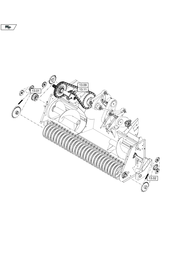 Схема запчастей Case IH LB333P - (00.039A[01]) - PICTORIAL OVERVIEW 2/2 - CHAINS STANDARD AND PACKER (00) - GENERAL