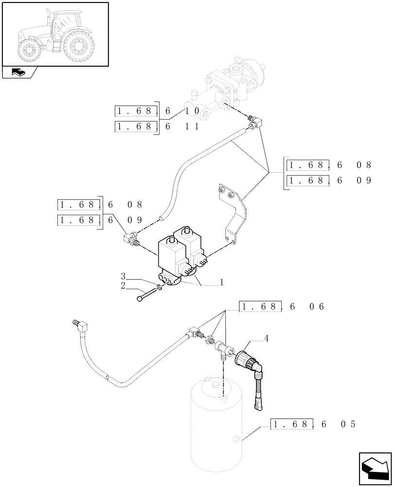 Схема запчастей Case IH PUMA 195 - (1.75.0/11) - PNEUMATIC TRAILER BRAKE - SOLENOID VALVE AND SENSORS (06) - ELECTRICAL SYSTEMS