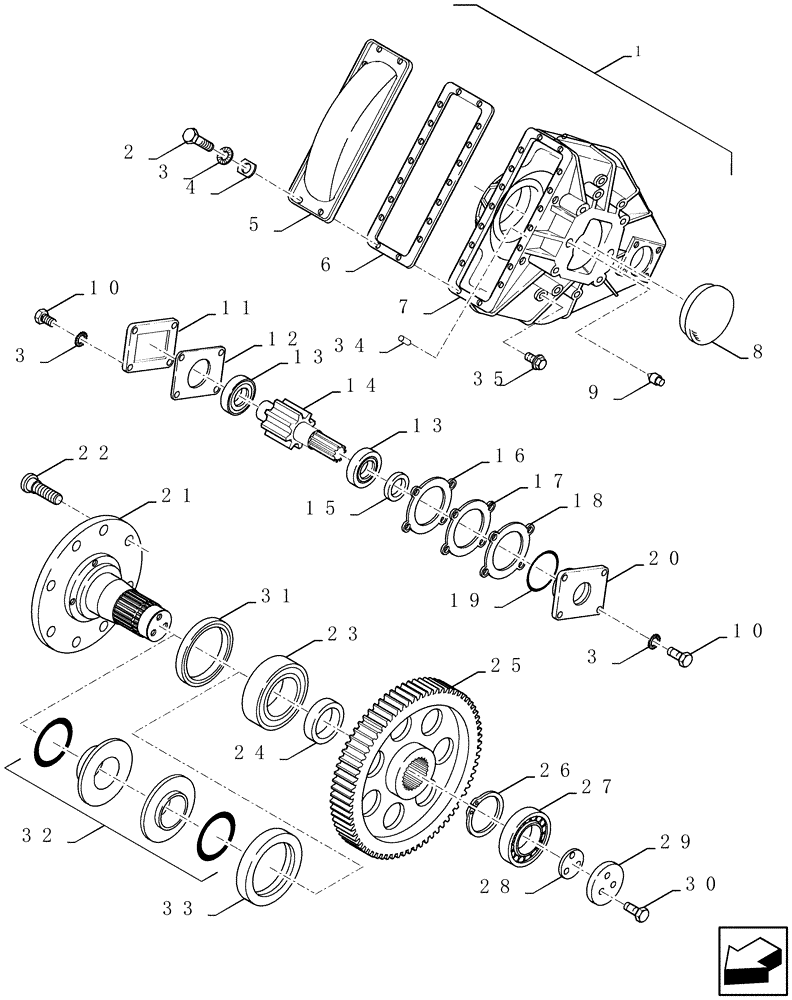 Схема запчастей Case IH 9120 - (25.310.03[01]) - FINAL DRIVE, STANDARD (25) - FRONT AXLE SYSTEM