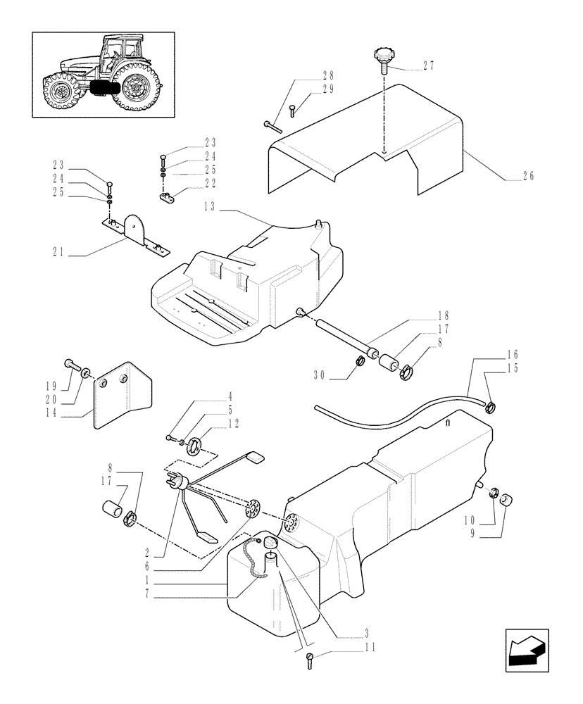 Схема запчастей Case IH MXM120 - (1.14.0[01]) - FUEL TANK - C5132 (02) - ENGINE EQUIPMENT
