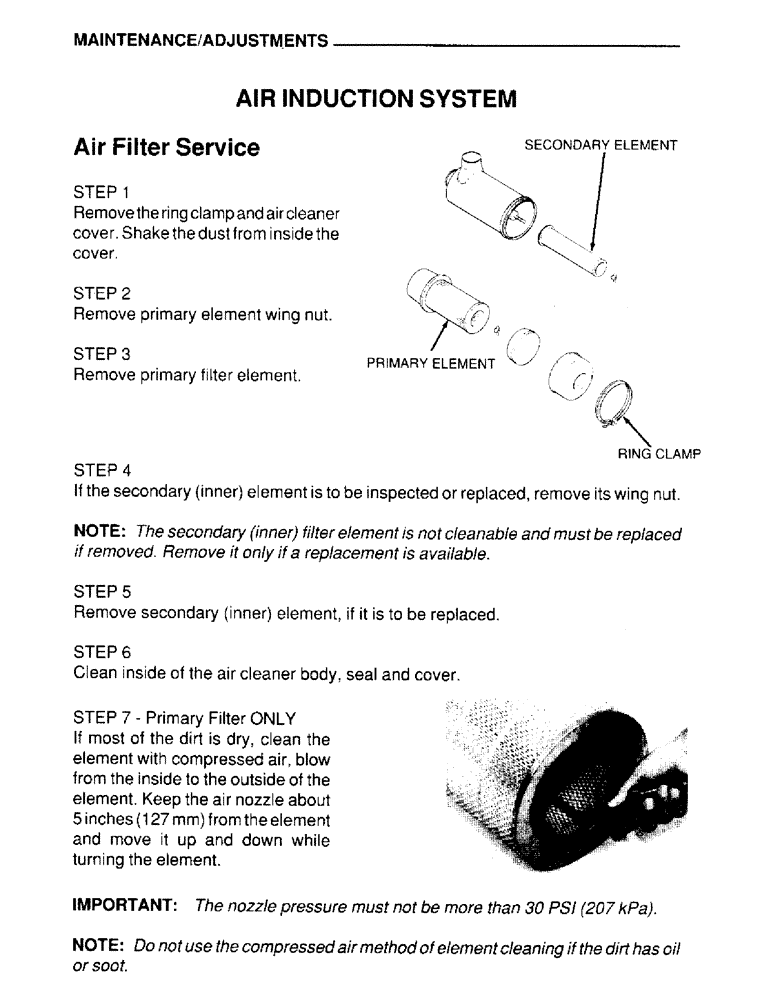Схема запчастей Case IH 4390 - (037) - MAINTENANCE, ADJUSTMENTS, AIR INDUCTION SYSTEM 