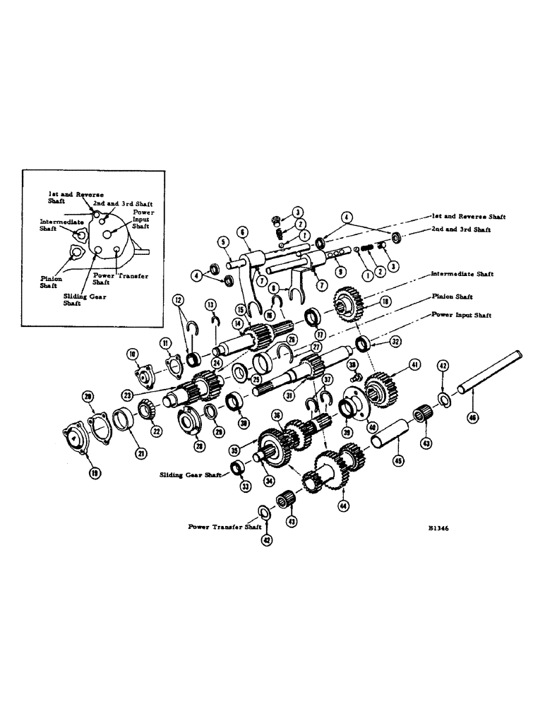 Схема запчастей Case IH 1060 - (270) - TRANSMISSION, SHIFTER FORK AND SHAFTS (21) - TRANSMISSION
