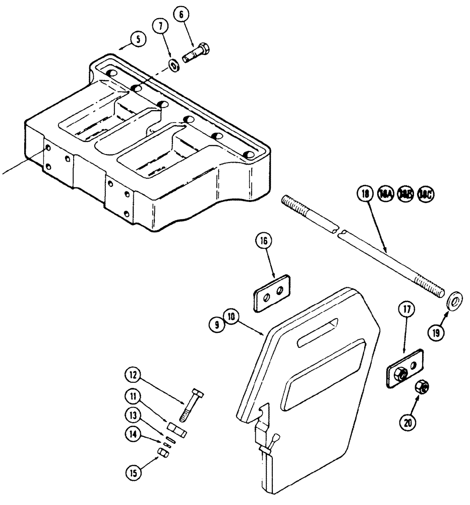 Схема запчастей Case IH 8940 - (9-018) - FRONT END WEIGHT AND FRAME (09) - CHASSIS/ATTACHMENTS