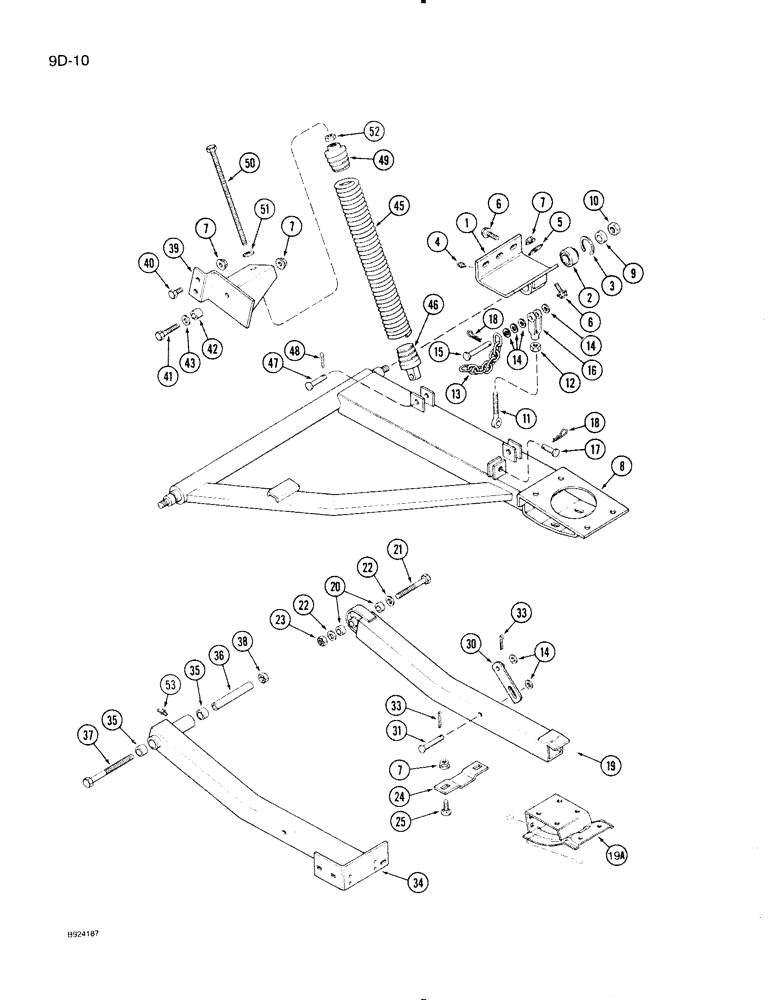 Схема запчастей Case IH 1020 - (9D-10) - MAIN FRAME SUPPORTS (58) - ATTACHMENTS/HEADERS