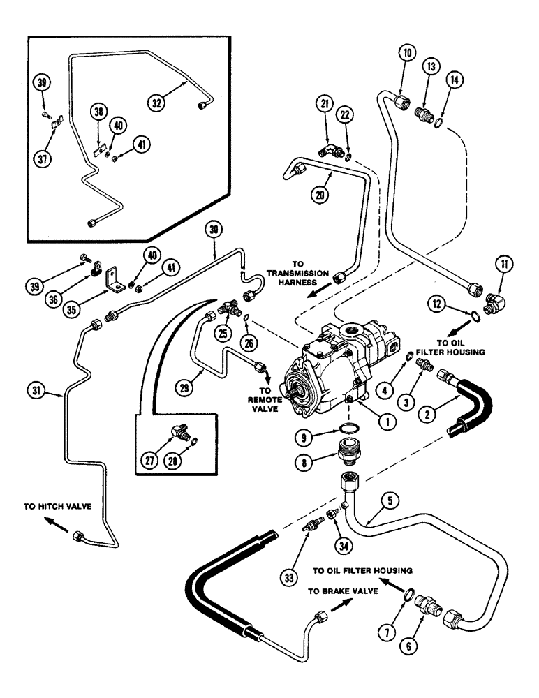 Схема запчастей Case IH 2090 - (8-364) - HYDRAULICS, HYDRAULIC PUMP CIRCUIT (08) - HYDRAULICS