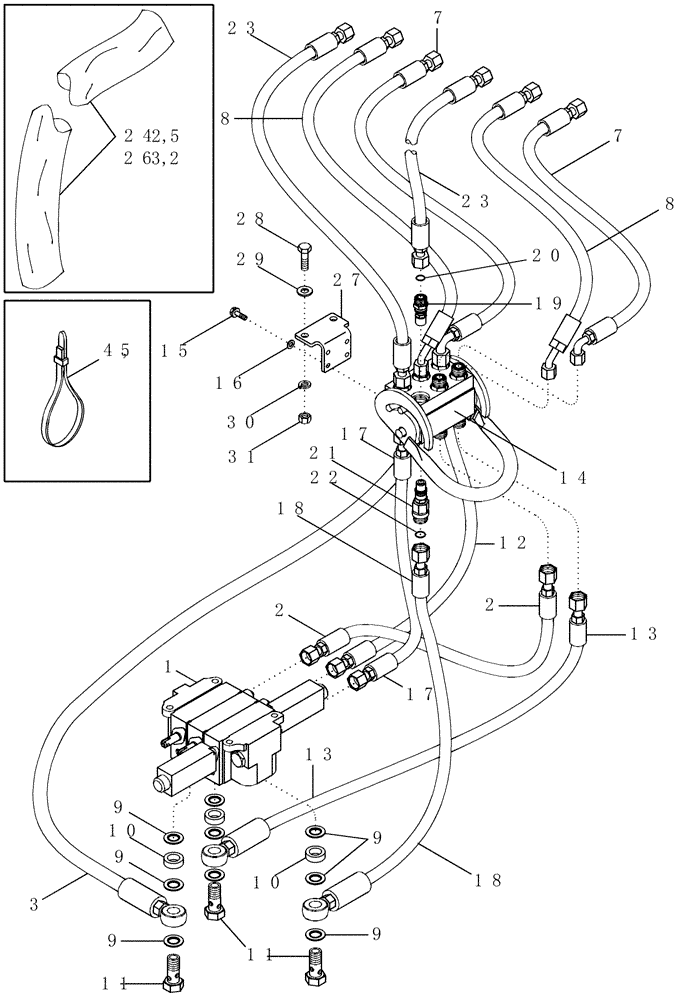 Схема запчастей Case IH LX156 - (08-08) - HYDRAULICS - 3 FUNCTION WITH ONE LEVER QUICK CONNECT, MXU125 TRACTOR W/6 CYLINDER ENGINE (08) - HYDRAULICS