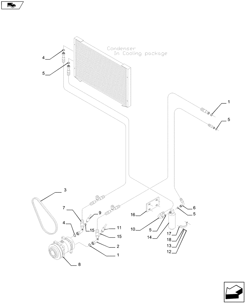 Схема запчастей Case IH A8800 - (50.200.BY[01]) - AIR CONDITIONER CIRCUIT (IVECO C9) (50) - CAB CLIMATE CONTROL