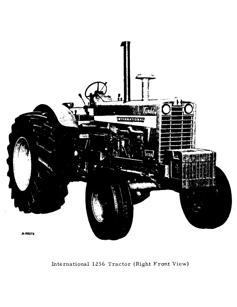 Схема запчастей Case IH 1256 - (009) - INTERNATIONAL 1256 TRACTOR, RIGHT FRONT VIEW (00) - GENERAL