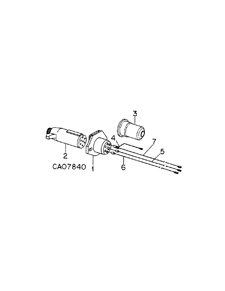 Схема запчастей Case IH 5488 - (08-24[A]) - ELECTRICAL, SEVEN PIN CONNECTOR AND CONNECTIONS (06) - ELECTRICAL