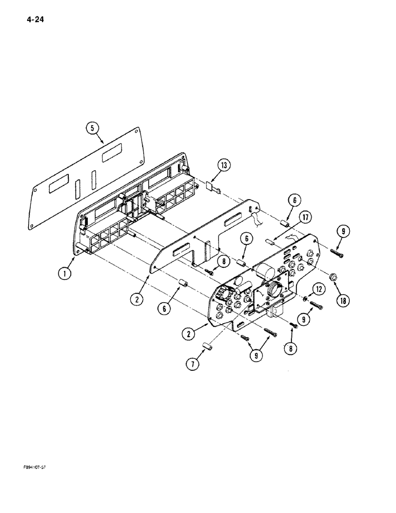 Схема запчастей Case IH 9270 - (4-24) - DASH INSTRUMENT CLUSTER (04) - ELECTRICAL SYSTEMS