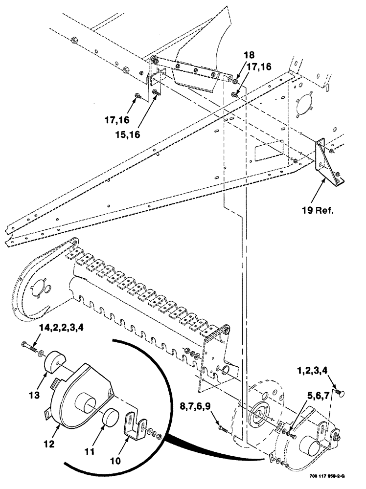 Схема запчастей Case IH 8420 - (03-10) - DEFLECTOR CONTROL ASSEMBLY (LEFT) Pickup