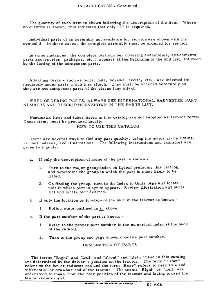 Схема запчастей Case IH 4166 - (01-06) - INTRODUCTION - CONTINUED (00) - GENERAL