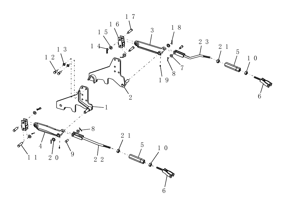 Схема запчастей Case IH MW84R - (011) - LIFT LINKAGE, FRONT - MWX84R, MW84R 