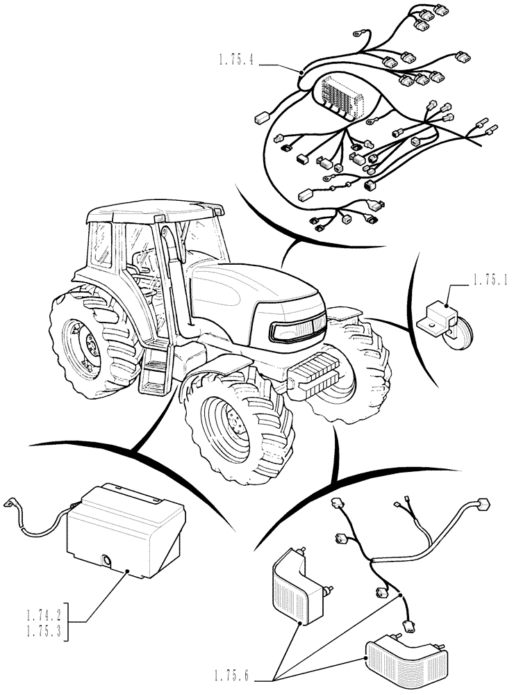 Схема запчастей Case IH MXU115 - (SEC. 06) - ELECTRICAL (00) - GENERAL