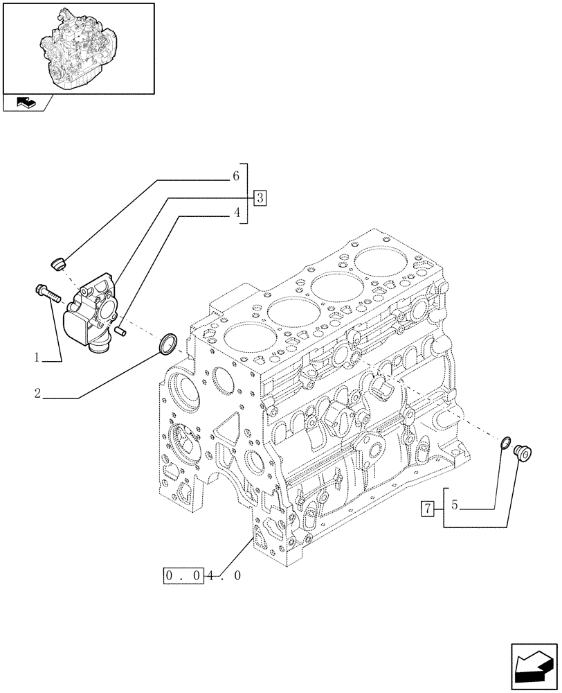 Схема запчастей Case IH F4GE9484K J601 - (0.32.3) - PIPING - ENGINE COOLING SYSTEM (504010574-504038202) 