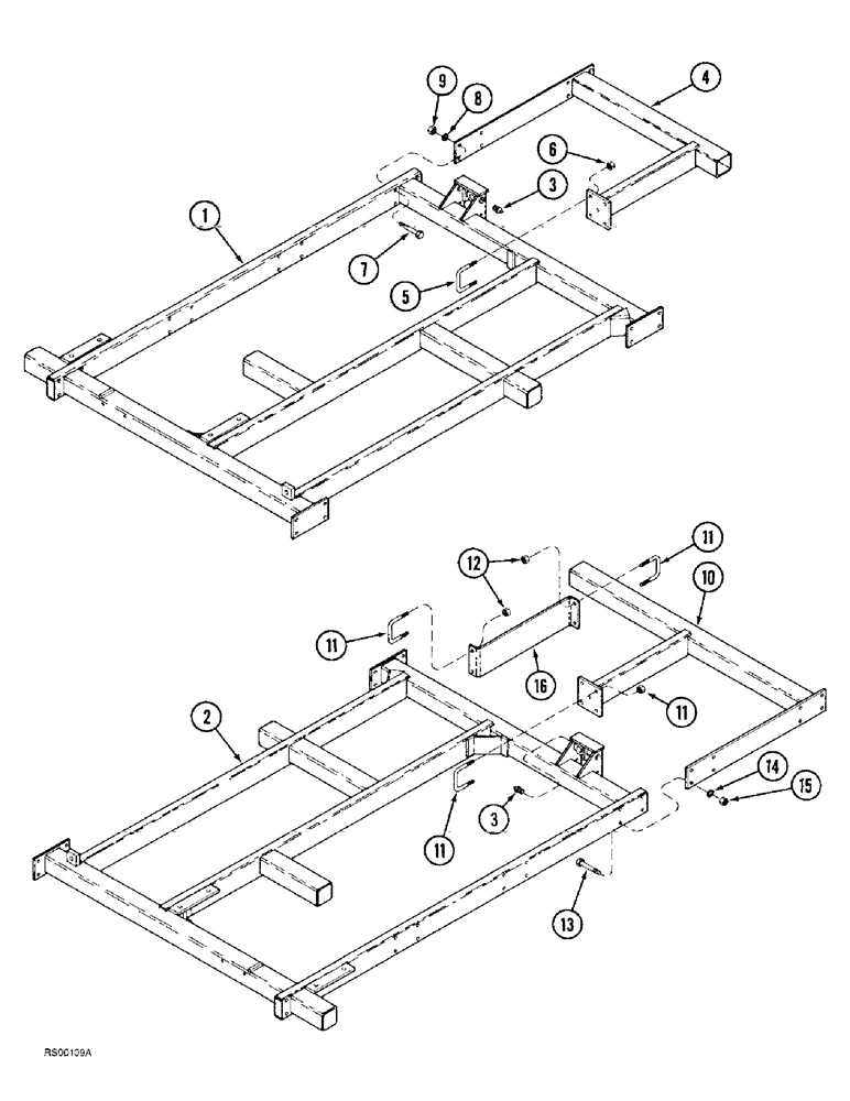 Схема запчастей Case IH 4300 - (9-018) - 6 FOOT WING FRAME (09) - CHASSIS/ATTACHMENTS