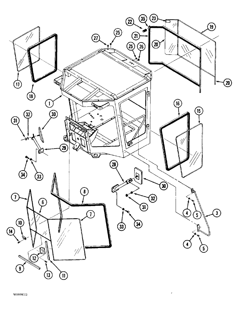 Схема запчастей Case IH 9330 - (9-032) - CAB AND WINDOWS (09) - CHASSIS/ATTACHMENTS
