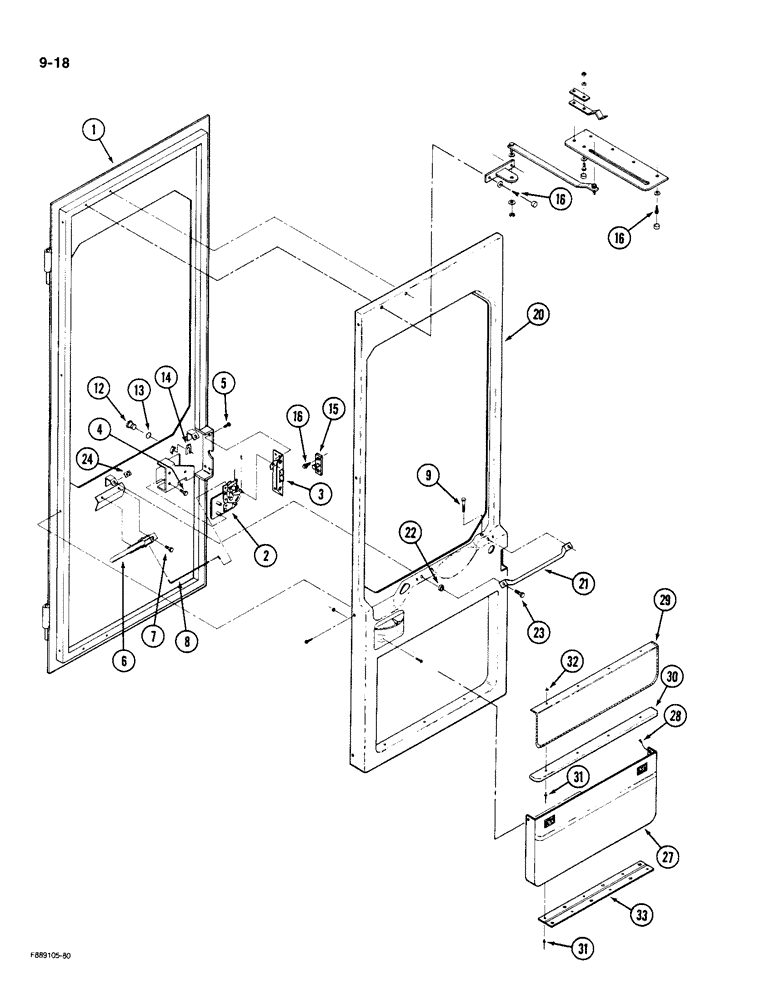 Схема запчастей Case IH 9190 - (9-18) - CAB DOOR AND LATCH (09) - CHASSIS/ATTACHMENTS