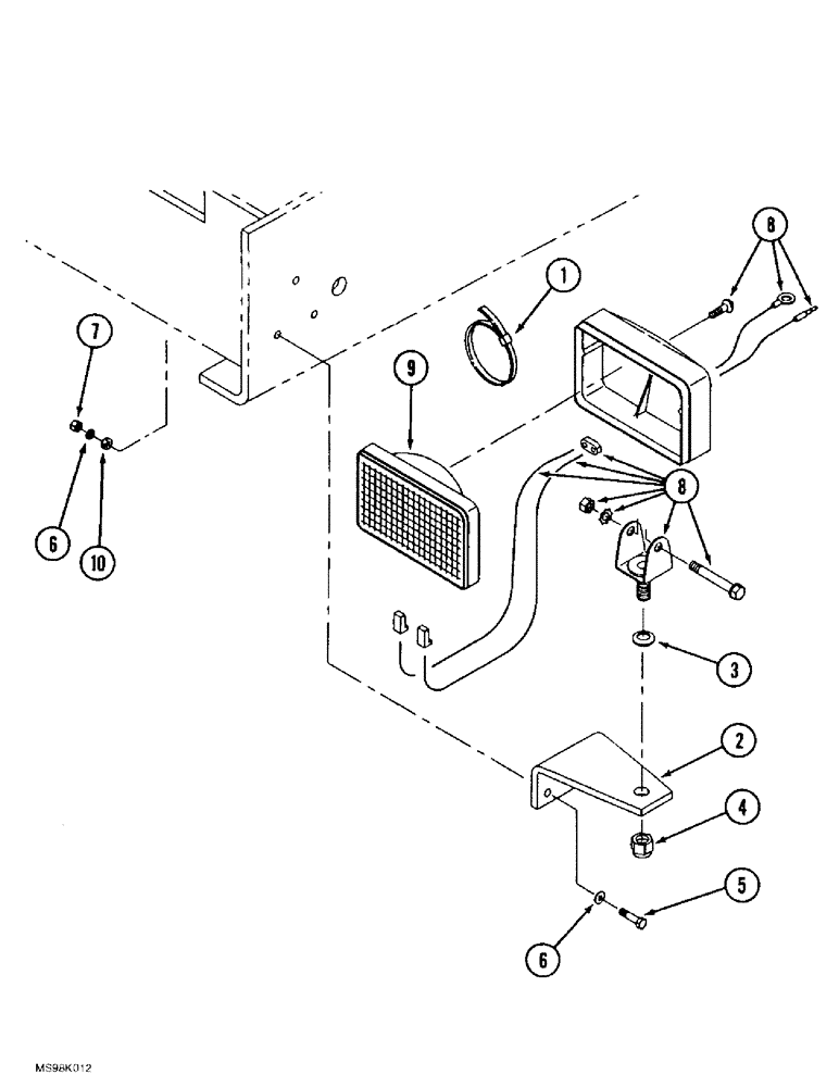 Схема запчастей Case IH 9390 - (4-54) - FRONT FRAME WORK LAMPS (04) - ELECTRICAL SYSTEMS