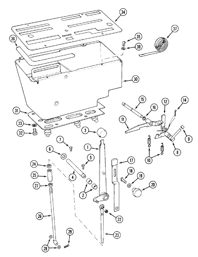 Схема запчастей Case IH 1394 - (8-336) - CONTROL LEVERS AND CONSOLE, TRACTORS WITH CAB (08) - HYDRAULICS