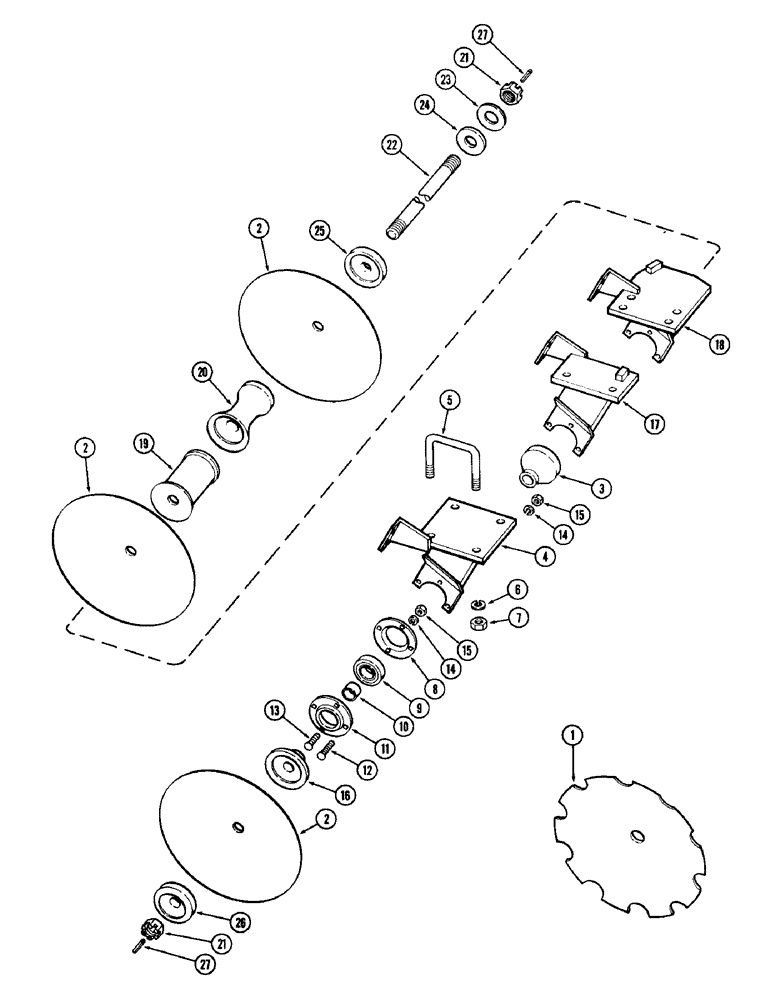 Схема запчастей Case IH DOT 28 - (30) - LEFT REAR CENTER GANG 