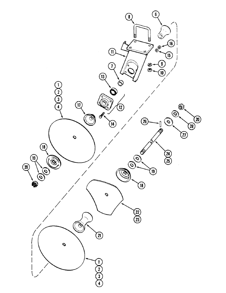Схема запчастей Case IH DOT B - (072) - LEFT REAR GANG, 11 AND 14 FOOT (3.4 AND 4.3 M) 