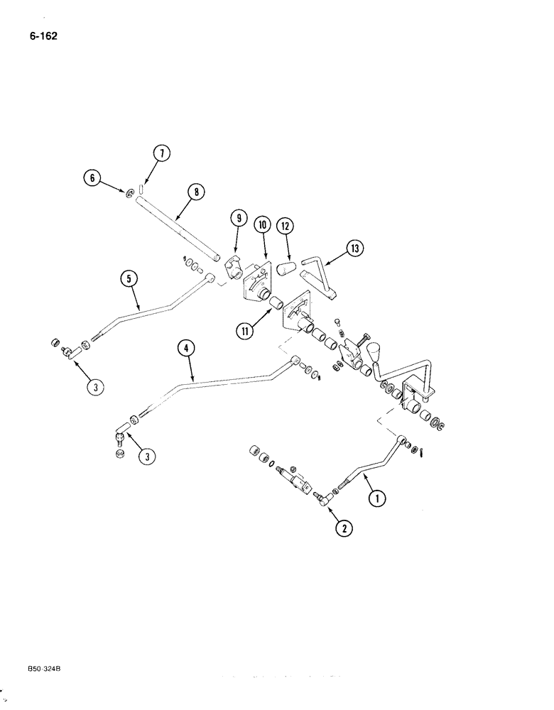 Схема запчастей Case IH 385 - (6-162) - TRANSMISSION CONTROL, EXTERNAL, WITH FORWARD AND REVERSE (06) - POWER TRAIN