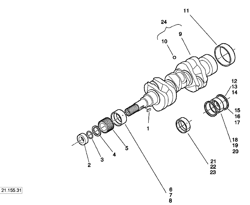 Схема запчастей Case IH SCOUT XL - (10.103.02[02]) - CRANKSHAFT - DIESEL ENGINE (10) - ENGINE