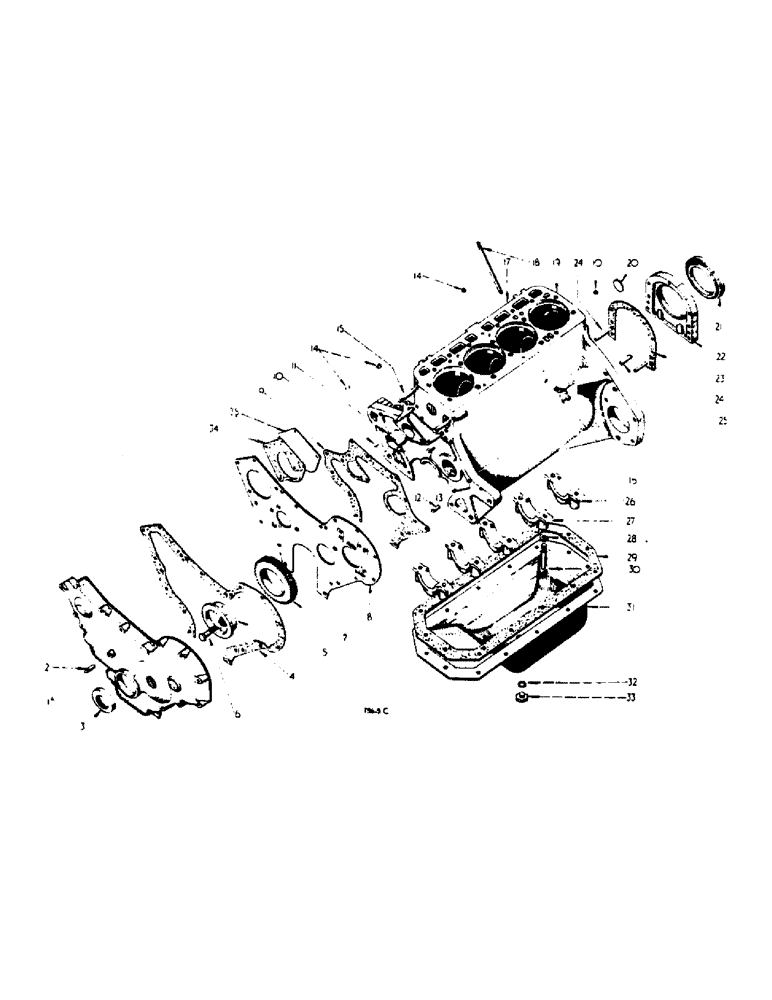 Схема запчастей Case IH 434 - (2-06) - CRANKCASE, FRONT COVER AND OIL PAN - GAS ENGINE (02) - ENGINE