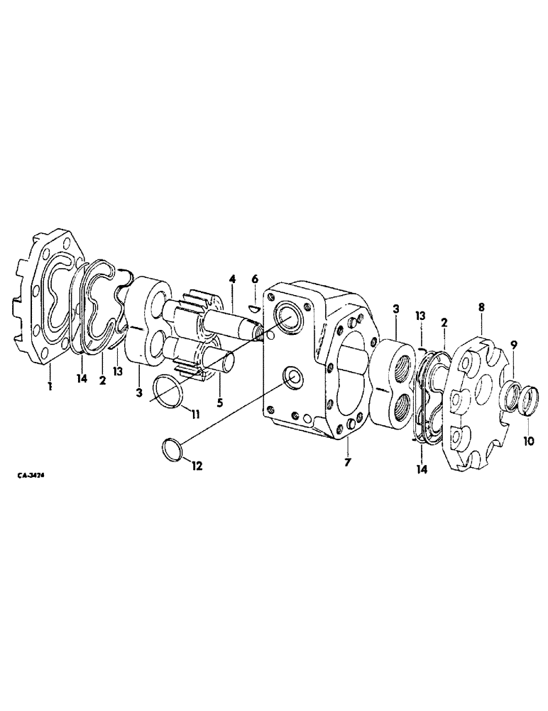 Схема запчастей Case IH 574 - (10-24) - HYDRAULICS, HYDRAULIC GEAR PUMP, PLESSEY (07) - HYDRAULICS