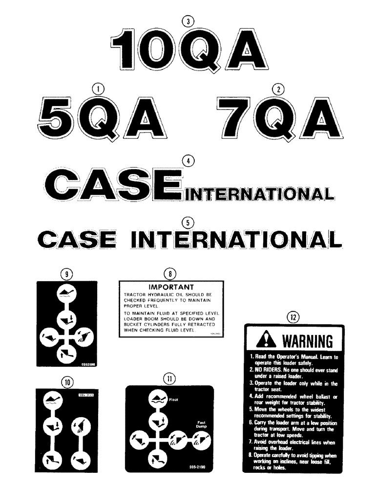 Схема запчастей Case IH 5QA - (9-22) - DECALS (09) - CHASSIS/ATTACHMENTS