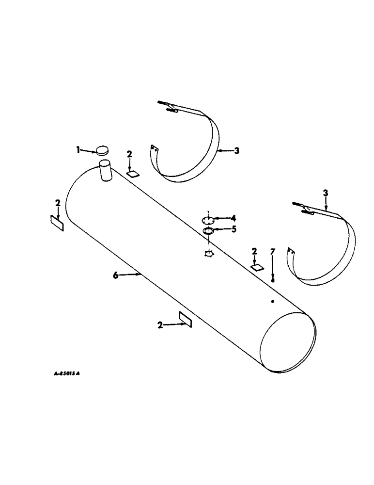 Схема запчастей Case IH 622 - (E-09) - FUEL SYSTEM, FUEL TANK AND STRAPS, GASOLINE AND DIESEL (02) - FUEL SYSTEM